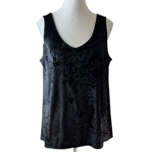 Cynthia‎ Rowley Black Velvet Sleeveless Party Tank Top Women’s Large